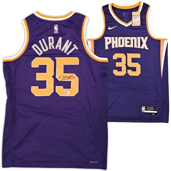 Phoenix Suns Kevin Durant Autographed Purple Nike Icon Edition Jersey Size 48 Beckett BAS QR 215769