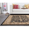 thumbnail image 3 of Traditional 8x10 Area Rug (7'6'' x 9'10'') Floral Black, Beige Living Room Easy to Clean, 3 of 9