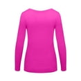 thumbnail image 2 of Natural Uniforms Women's Long Sleeve Scoop-Neck T-Shirt Under Scrub (Neon Pink, X-Large), 2 of 5