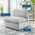 thumbnail image 4 of Sofa Middle Chair, Velvet, Light Grey Gray, Modern Contemporary Urban Design, Living Lounge Room Hotel Lobby Hospitality, 4 of 8