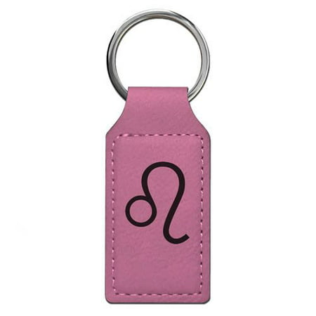 Keychain - Zodiac Sign Leo - Personalized Engraving Included (Pink