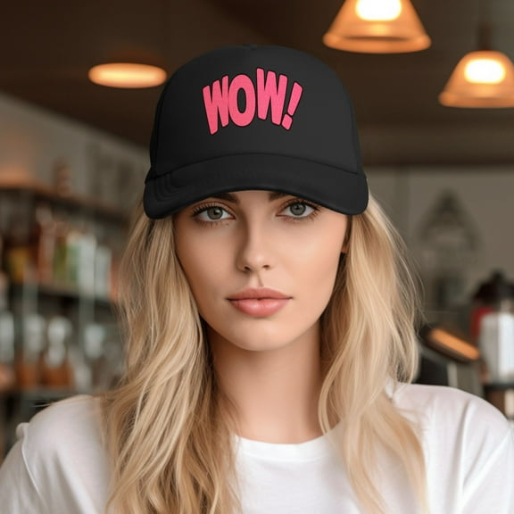 Wow Baseball Cap Trucker Hat for Women Men