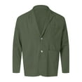 thumbnail image 6 of UVEASISHA Mens Cotton Suit Jacket Regular Fit Casual Solid Color Blazer Jackets Fall Long Sleeve Single Breasted Lightweight Shirt Jacket with Pocket Sales Today Clearance,Army Green,XL, 6 of 6