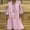 Pink, variant on Mini Summer Dresses Yellow Plus Size Shirt Dress Cotton Line 3/4 Sleeve Solid V Neck Dresses