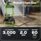 thumbnail image 3 of Hidrolavadora Greenworks de 80 V y 3000 PSI (2,0 GPM), (2) baterías de 4,0 Ah y cargador rápido de dos puertos. Potente para eliminar la suciedad y mugre de revestimientos, cercas, patios, entradas de, 3 of 5