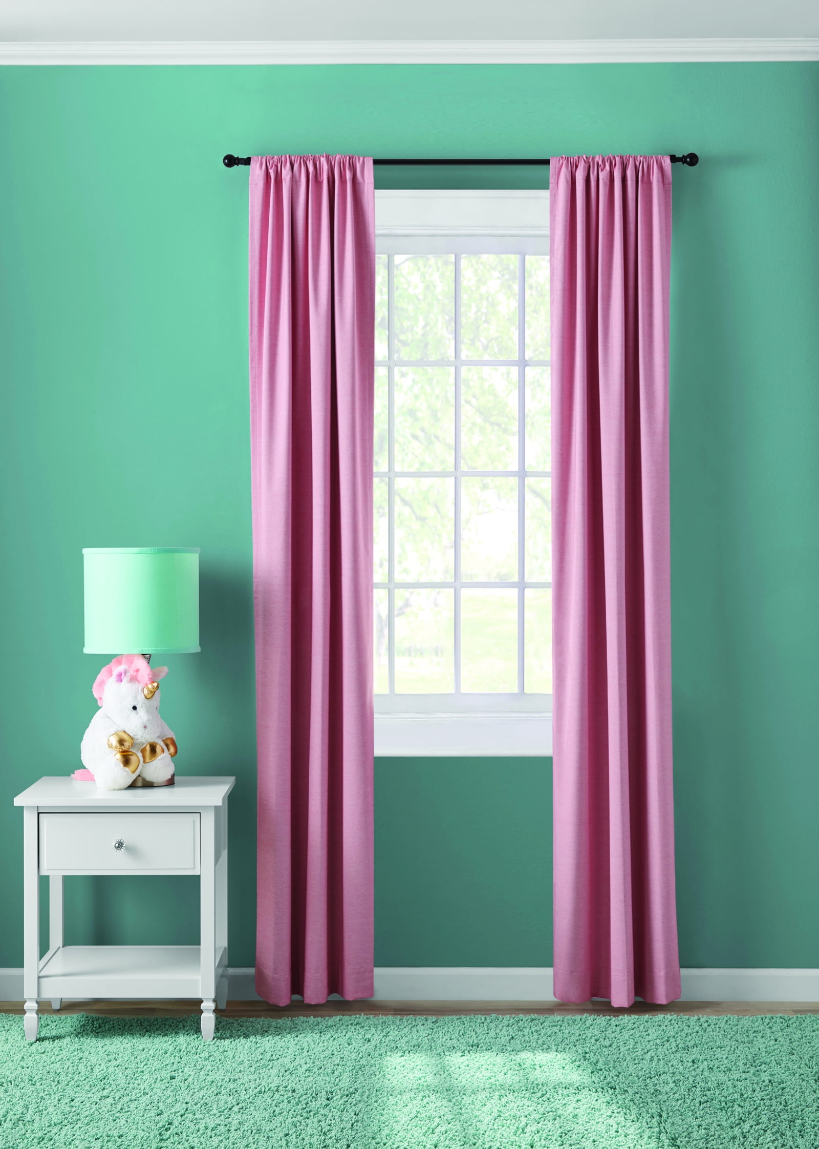 (2 pack) Your Zone Blackout Curtain Panel Pair, Set of 2, Chambray Pink, 38"W x 84"L