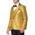 thumbnail image 4 of INSPIRE CHIC Men's Peak Lapel Disco Party Tuxedo Sequin Suit Jacket Metallic Sports Coat Blazer, 4 of 4