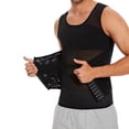 thumbnail image 4 of POP CLOSETS Men Body Shaper Slimming Vest Tummy Control Waist Trainer Tank Top Compression Shirt, 4 of 7