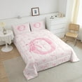 thumbnail image 4 of Erosebridal Initial Letter O Bedding Comforter Set, Dreamy Bow Love Down Comforter, Girly Romantic Decor, Reversible, 4 of 7