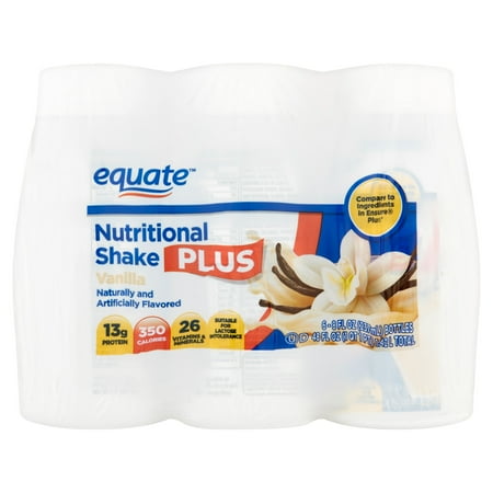nutritional equate shake vanilla oz plus ct count fl