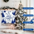 thumbnail image 4 of Christmas Pillow Covers 20x20 Set of 4 Farmhouse Christmas Decorations Happy Holidays Holly Jolly Snowflake Merry Christmas Decor Pillow Cover Cushion Case for Couch Sofa(Blue), 4 of 6
