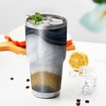 thumbnail image 3 of 30oz Blue Marble Gold Wave Pattern Tumblers Stainless Steel Tumbler with Lid and Straw,Vacuum Insulated Double Wall Travel Tumbler Cups Mug with Cleaning Brush for Coffee,Tea, 3 of 7