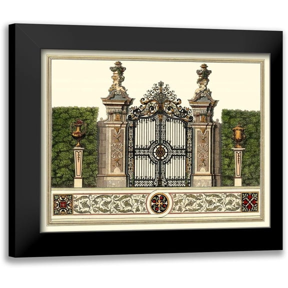 Kleiner, O. 14x12 Black Modern Framed Museum Art Print Titled - The Grand Garden Gate III