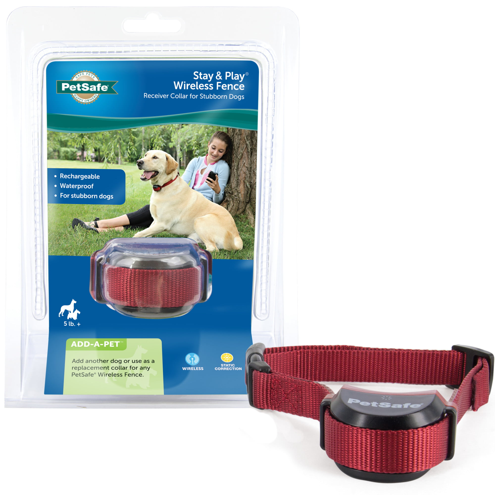 mei vergelijking boete PetSafe Stubborn Dog Stay & Play Wireless Fence Receiver Collar,  Waterproof, Rechargeable - Walmart.com