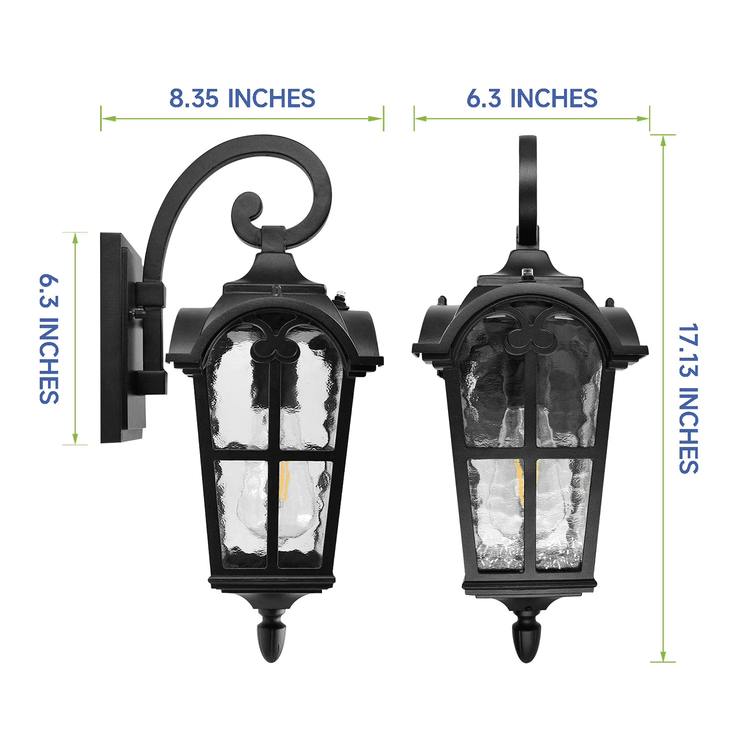 Cedar Hill Outdoor Wall Light Fixtures, 20inch Wall Lantern with Photocell (Bulb Included) 800Lumen for Patio Front Door Entryway Garage