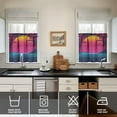 thumbnail image 4 of Kitchen Curtains 24 Inch Short - 3 Panel Set, Rod Pocket Window Curtain with Tropical Palm Tree Sunset Print, 100% Polyester for Boho Kitchen, Beach Room, Easy Wash, 4 of 6