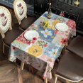 thumbnail image 2 of Pioneer Flower Floral Print Pattern Rectangle Tablecloth 60"x102", Waterproof Polyester Table Cloth, Wipeable Spillproof for Dining Camping Indoor Outdoor, 2 of 6