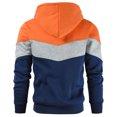 thumbnail image 3 of Sudadera con Capucha para Hombre Moda Suelta Cómoda Transpirable Bloqueo de Color Sudadera Deportiva Masculina para Correr Naranja XL, 3 of 5