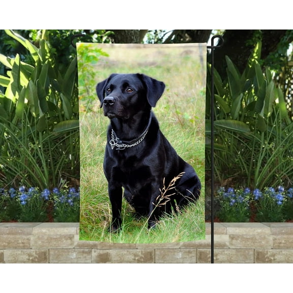 Lab - Black Garden Flag