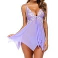 thumbnail image 5 of KISSGAL Lingerie for Women Front Closure Chemise Nightgowns Sexy Sleepwear Nighty,Lavender, 5 of 5