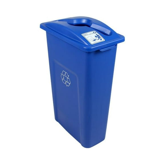 Sturdy Essentials Waste Wise 23 Gallon Recycled HDPE Waste and Recycling Bin for Commercial Spaces - (Blue, Mixed Recycling)