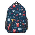 thumbnail image 3 of Football and Rugby Navy Pattern Backpack for School, Cute School Bag with Adjustable Shoulder Straps and Padded Back, 16.9"x12.6"x5.9", 3 of 5