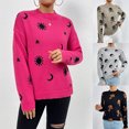 thumbnail image 2 of Jersey de cuello redondo de Jacquard para mujer, suéter de punto para mujer, suéter de Halloween con calavera 2023, 2 of 4