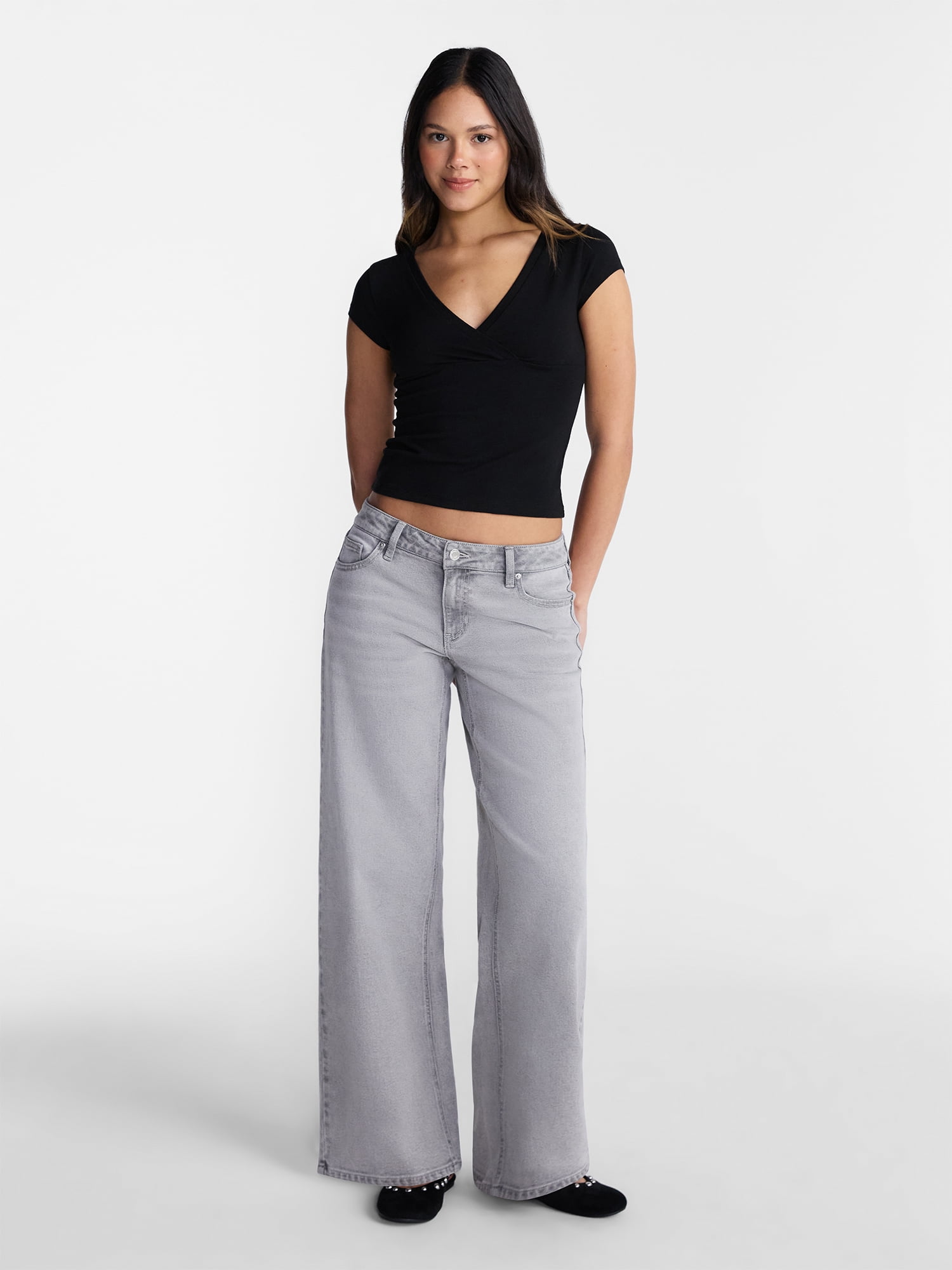 No Boundaries Mid Rise Baggy Jeans, 29", 31", 33" Inseams, Women's Sizes 00-24W