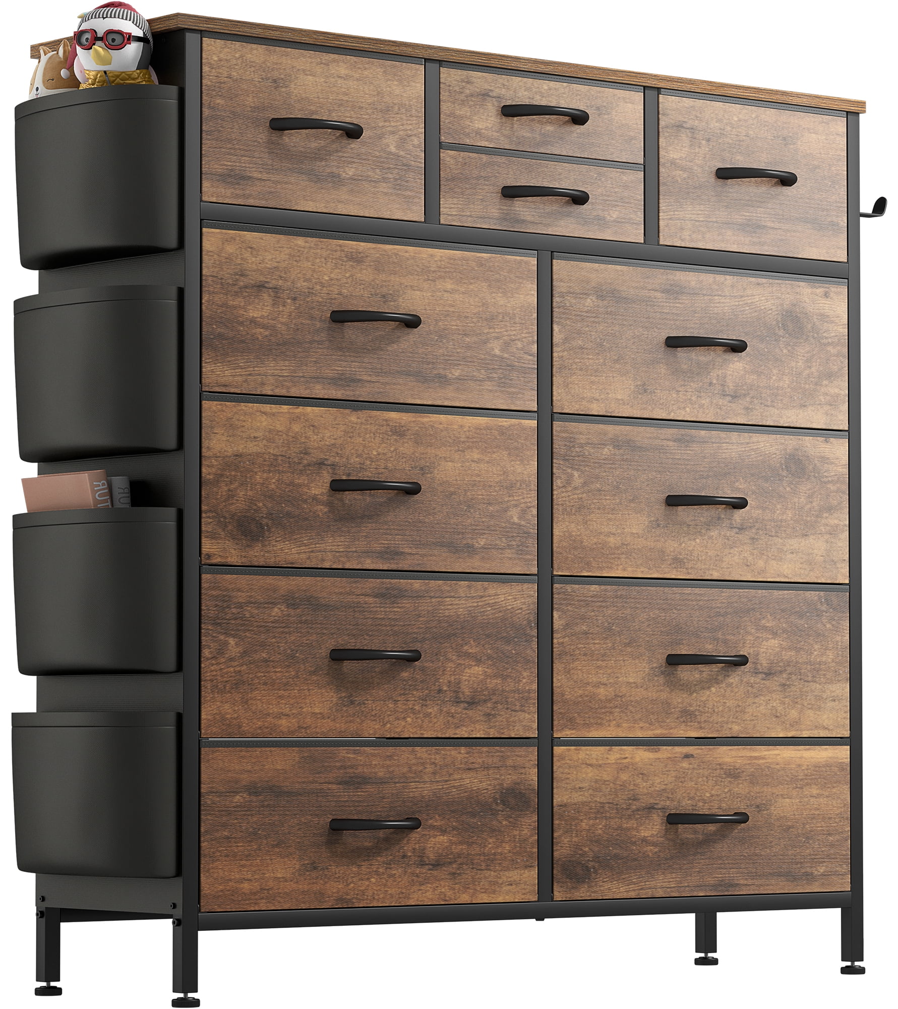 Lulive 12 Dresser for Bedroom, Tall Dresser Chest of Drawers with Side