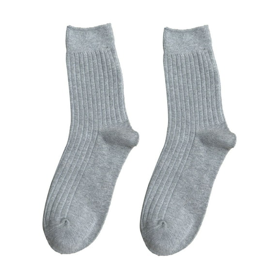 Women Men Socks, Casual Solid Color Soft Skin-friendly Cotton Winter Feet Warmer Middle Tube Socks for Daily Wear