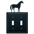 thumbnail image 3 of Village Wrought Iron ESS-68 Horse Switch Cover Double - Black, 3 of 3