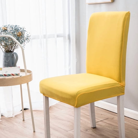 Nvzi Yellow dining chair cover, 4-piece universal size - elastic dining chair cover suitable for homes and restaurants, easy to install and clean chair cover