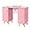 Pink, variant on Manicure Table Nail Desk for Nail Tech w/Glass Top & Wrist Rest, Beauty Salon Nail Supplies Decor Workstation Acetone Resistant w/2 Side Cabinet+3 Drawers, Black