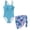 Tropical Palm Tree Blue Pink, variant on SEANATIVE Girls One-Piece Swimsuits with Mesh Cover-up Skirt One-Piece Bathing Suits Swimwear for Kids Teenagers, Size 7-8, Seashell Starfish Mermaid Scale Pattern Pink Yellow Blue Gradient