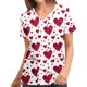 thumbnail image 1 of Pntutb Mujeres de manga corta con cuello en V tops Uniforme de trabajo Día de San Valentín con bolsillos Blusa Pntutb Pntutb-246, 1 of 4