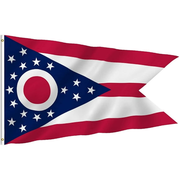 ANLEY Fly Breeze 3x5 Foot Ohio State Polyester Flag - Ohio OH State Flags