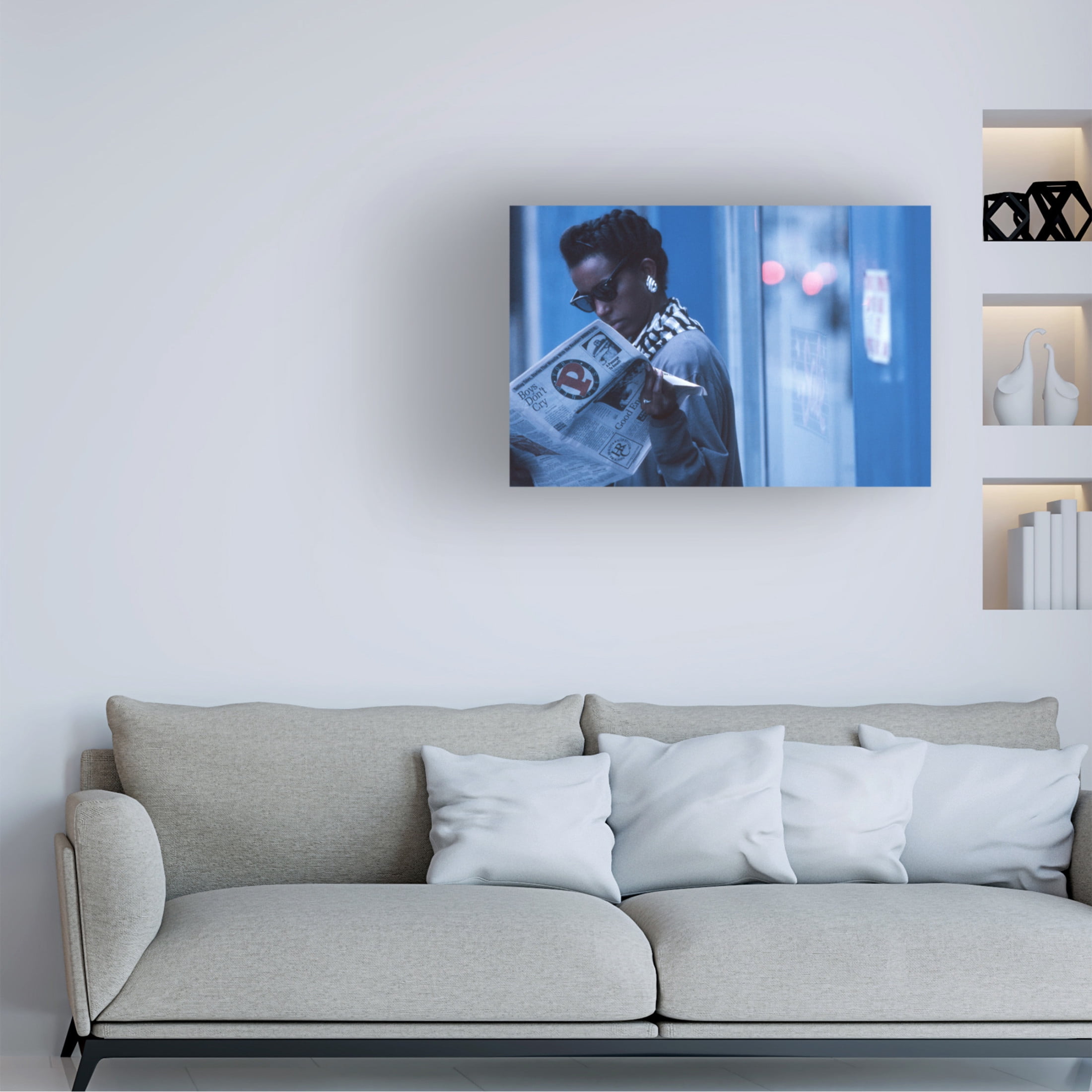 Canvas Wall Art - Dieter Matthes 'Boys Don`T Cry From The Series Qnew York Bluesq ' Wall Art for Living Room, Bedroom, or Office Décor by Trademark Fine Art - 32 x 22 Inches
