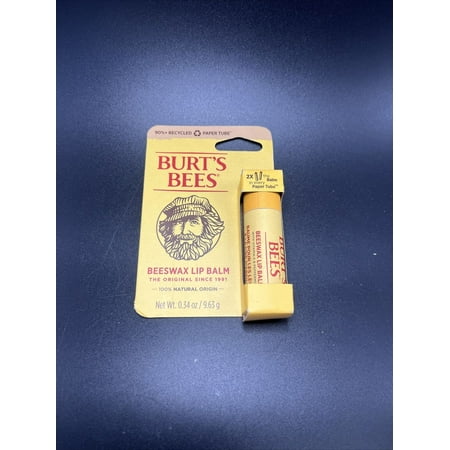 Burt's Bees Original Beeswax Paper Tube Lip Balm in Blister Box 0.34 oz Lip Balm