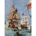 thumbnail image 2 of Dixon, Charles 25x32 Black Ornate Wood Framed with Double Matting Museum Art Print Titled - Armada Illustration, 2 of 4