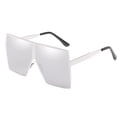 thumbnail image 3 of XL Women Oversized Sunglasses Vintage Jackie O Fashion Style Square Frame Silver, 3 of 4