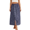 thumbnail image 3 of Maoxin Skirt for Women Women's Summer Solid Embroidery Elastic Waist Linen Ankle Skirt ,Khaki,L, 3 of 8