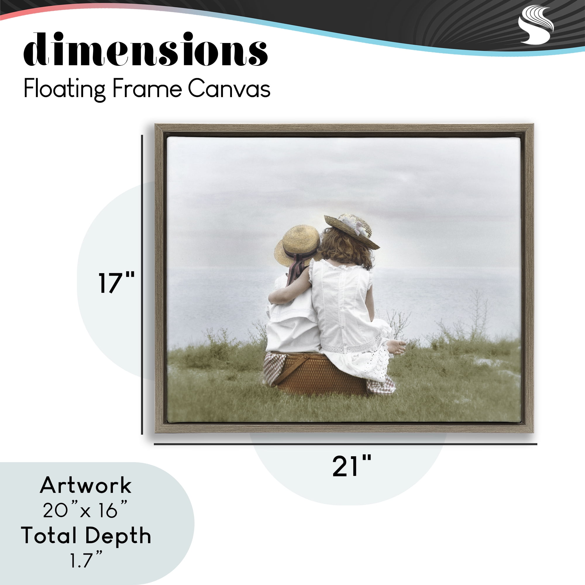 Stupell Industries Friends By The Ocean Brown Framed Floater Canvas Wall Art, design by Kendra Dew