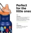 thumbnail image 4 of Klean Kanteen 12 oz Classic Kid's Sippy Bottle - For Little Hands - With Dust Cover & Attachable Loop - Durable, BPA-Free, Stainless Steel Material - Fits Interchangeable Caps - Mushrooms, 4 of 6