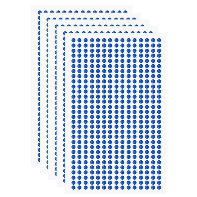 Uxcell 5 Hojas/2250pcs Calcomanías de Rhinestone Adhesivas, Stickers de Gemas Acrílicas Autoadhesivas de 3mm, Piedras de Joyas para Arte de Uñas, Manualidades, DIY, Decoración, Azul Oscuro