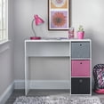 thumbnail image 2 of TMS Kids Desk with Three Fabric Foldable Storage Bins, Black/Gray/Pink, 2 of 6