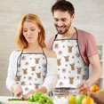 thumbnail image 5 of White Highland Cow Flower Pattern Apron-Garden Aprons for Women with Pockets-Cotton Linen Waterproof Kitchen Cooking Gardening Aprons Adjustable for Kitchen,Cooking,BBQ and Salon 33x27 Inch, 5 of 7