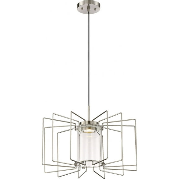 62/1351-Nuvo Lighting-Wired-12W 1 LED Pendant-19.81 Inches Wide by 13 Inches High-Brushed Nickel Finish    -Traditional Installation