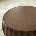 thumbnail image 6 of Kevinplus 31.5" Round Solid Wood Coffee Table with Sculptural Design for Living Room,Walnut, 6 of 8
