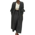 thumbnail image 2 of Baqcunre Women's Solid Color Long Sleeve Loose Pocket Casual Medium Long Cardigan Womens Coats Cardigan for Women Winter Jackets for Women Long Cardigan Grey S, 2 of 4