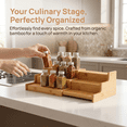 thumbnail image 3 of Tiered Spice Rack,Spice Organization for Cabinet – 3 Tier Bamboo Expandable, Spice Rack Kitchen Cabinet Organizer, 3 of 6